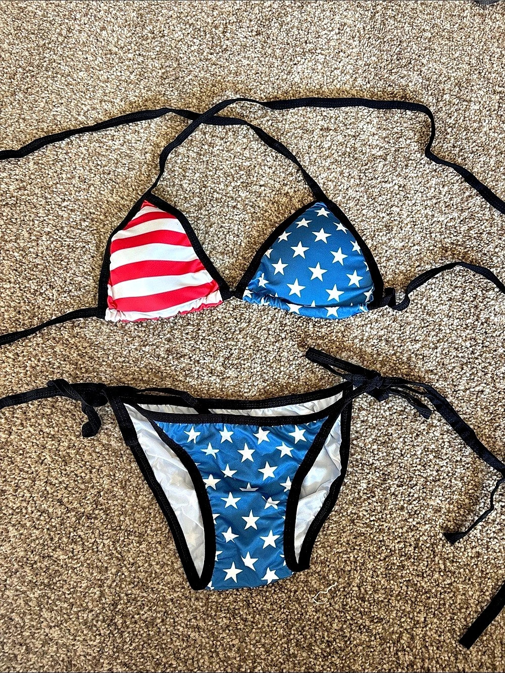 Star Print Flag Bikini Set